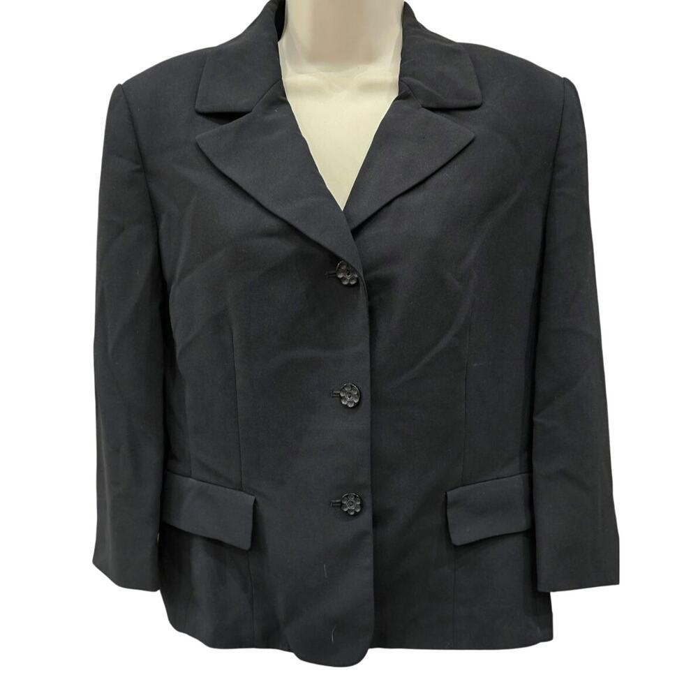 LE SUIT Black Blazer Jacket Notched Collar Single Breasted 3 button Suit Jacket